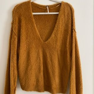 Free People Fuzzy Scoop Neck Sweater
